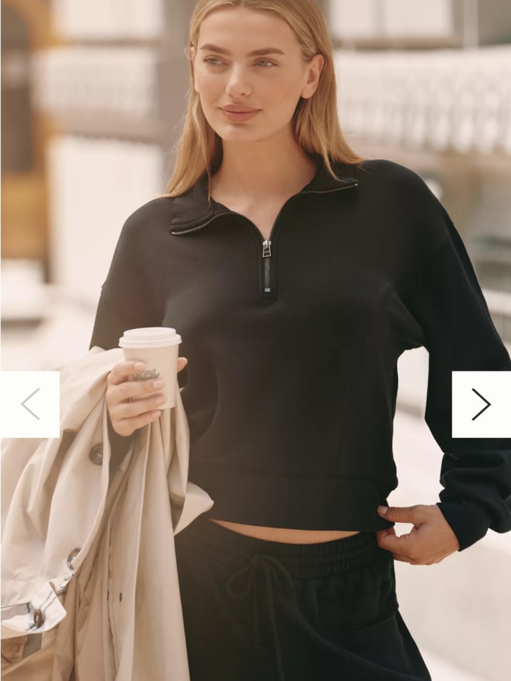 NWT Daily Practice Black Half-Zip Pullover Sweatshirt